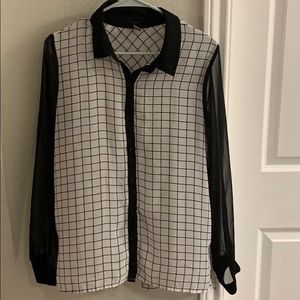 *3 for $10* Black and White Checkered Button Up